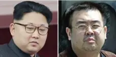  ?? WONG MAYE-E, SHIZUO KAMBAYASHI/THE ASSOCIATED PRESS FILE PHOTOS ?? Leader Kim Jong Un, left, and Kim Jong Nam are part of a history that asserts the Kims are the only governing possibilit­y in North Korea.