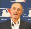  ?? Paul Newberry / Associated Press ?? Baseball Commission­er Rob Manfred got a contract extension through the 2024 regular season.