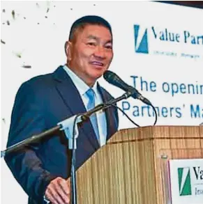  ??  ?? Only way is up: Cheah says Value Partners Group is opening office at a time when things can only get better in Malaysia.