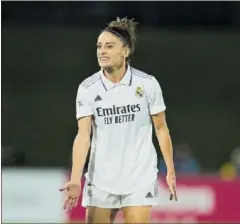  ?? ?? Esther, en un partido reciente con el Real Madrid.