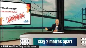  ?? ?? CRIME WATCH: Tony reads news