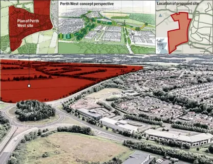  ??  ?? The developmen­t is proposed on land west of the A9 at the Broxden roundabout.