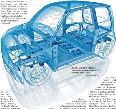 ??  ?? Der e.Go Life soll im nächsten Jahr auf den Markt kommen und kostet ab 15.900 Euro.