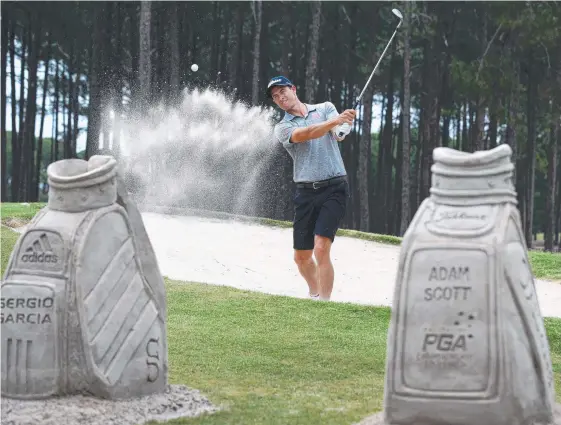  ?? Picture: ADAM HEAD ?? Adam Scott cuts a happy figure back home on the Gold Coast yesterday ahead of a return for the Australian PGA.