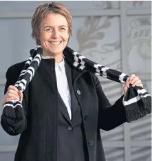  ??  ?? Leeann Dempster looks delighted with her new role at Queen’s Park