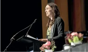  ?? MONIQUE FORD / STUFF ?? Prime Minister Jacinda Ardern tells the Council of Trade Unions in Wellington yesterday that ‘‘big bold moves that we haven’t built public support for are easily dismantled’’.