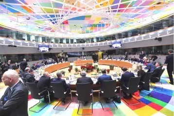  ??  ?? The European leaders meet during a European Summit aimed at discussing the Brexit deal, the long-term budget and the single market on December 13 in Brussels. — AFP photo