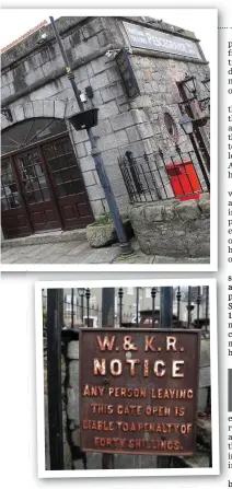  ??  ?? ABOVE: An old sign at the Market House. BELOW: Aughrim Bridge.