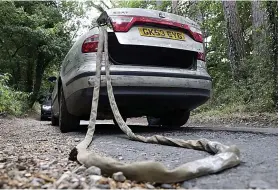  ??  ?? Rope of death...the towing attachment which entangled PC Harper