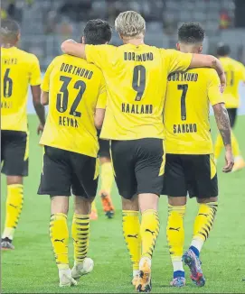  ?? FOTO: EFE ?? Reyna, Haaland y Sancho, claves en el triunfo del Dortmund