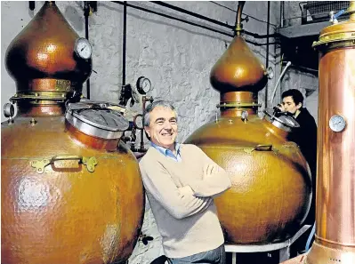  ?? Picture: Colin Hattersley. ?? Tony Reeman-Clark overseeing distilling operations at Strathearn Distillery, one of the smallest commercial facilities of its kind in Scotland.