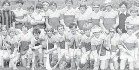  ??  ?? Wexford, Leinster Under-14 hurling champions 1977. Back (from left): Jim Walker, Paul Gahan, Paul Sinnott, John O’Connor, Pat Corbett, Eamon Cleary, Seán Clince, Ted Morrissey (capt.), Pat Kelly (behind Morrissey), Ger Franklin, Simon Laffan, Danny Murphy, Billy Dodd. Front (from left): Tom Sherwood, Laurence Roche, Jim Doyle, John Grannell, Billy Walsh, Marney Burke, Andy Ronan, Ned Barden, Denis Corrigan, Martin Storey, Eddie Doyle. Missing from photograph: John Codd.