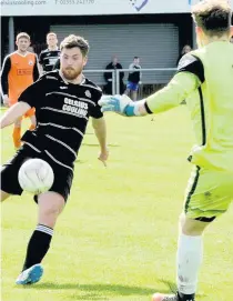  ??  ?? Attack Glens threaten the Kello goal