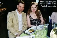  ??  ?? Marc Mezvinsky and Chelsea Clinton at the
Public Theater gala.