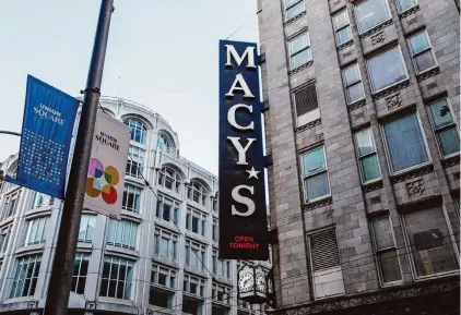  ?? Juliana Yamada/Special to The Chronicle ?? The impending closure of Macy’s offers an opportunit­y for new uses in the building that could revitalize Union Square.
