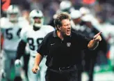  ?? Brant Ward / The Chronicle 1997 ?? Joe Bugel, known for his work as an offensive line coach, went 412 in 1997 in his only season as the Raiders’ head coach, but it wasn’t for a lack of intensity.