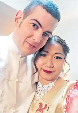  ??  ?? Ramsay Urquhart and his wife Pan Ei Phyu on their wedding day in Myanmar