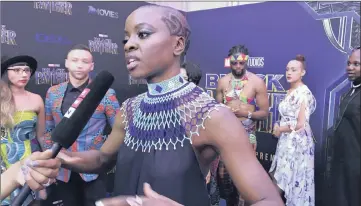  ??  ?? DEBUNKING MYTHS: Danai Gurira speaks at the premiere of Joburg. in South Africa on February 16 in