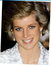  ??  ?? Style: Princess Diana. Inset: The replica earrings worth £49