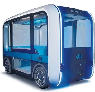  ?? LOCAL MOTORS/ CITY OF TORONTO ?? Olli 2.0 is a driverless vehicle that will be used by the city of Toronto and Metrolinx for a pilot project in the Scarboroug­h neighbourh­ood of West Rouge to shuttle residents to the GO station.