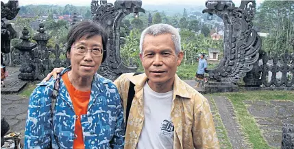  ?? AP ?? In this file photo, Lao civil rights activist Sombath Somphone and his wife Shui-Meng are pictured during a 2005 holiday in Bali. The 2012 kidnapping of Mr Sombath, the country’s leading civil rights activist, has revealed the one-party communist Laos,...