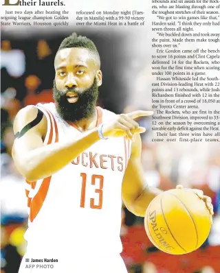  ??  ?? OS ANGELES: The Houston Rockets aren’t the type of team to rest on their laurels.