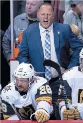  ?? Associated Press: Darryl Dyck ?? L’entraîneur-chef des Golden Knights de Las Vegas, Gerard Gallant.