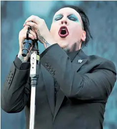  ??  ?? Talento. Marilyn Manson ha estado nominado en cuatro ocasiones dentro de los premios Grammy. El 6 de octubre lanzará su nuevo disco.