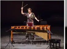  ??  ?? Lift off: percussion­ist Claire Edwardes at the 2018 first night