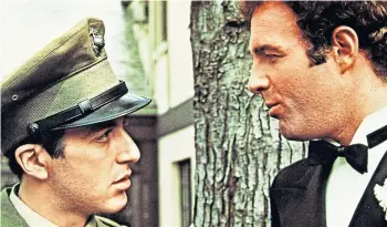  ?? ?? James Caan as Sonny in The Godfather, top picture, second right, and above right.