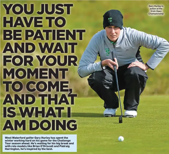  ??  ?? Gary Hurley in action at the Irish Open Championsh­ip