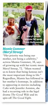  ?? ?? Meryl raised Mamie far away from Hollywood.