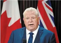  ?? NATHAN DENETTE THE CANADIAN PRESS ?? Premier Doug Ford said the province now needs to target people most at risk with symptoms of COVID-19.