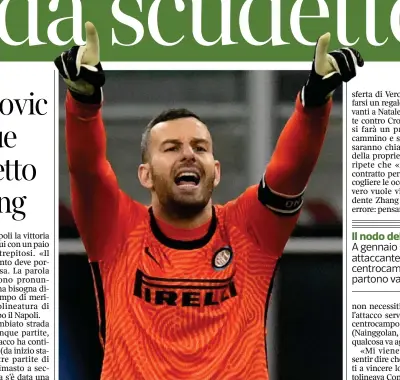  ?? (Ipp) ?? Capitano Samir Handanovic, 36 anni, è alla sua nona stagione con l’Inter di cui è capitano dal febbraio 2019