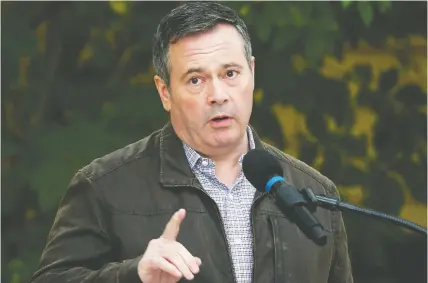  ?? TODD KOROL/THE CANADIAN PRESS ?? Alberta Premier Jason Kenney says the Liberals' speech from the throne is full of `bright, shiny objects' and `kooky academic theories.'
