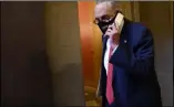  ?? SUSAN WALSH-ASSOCIATED PRESS ?? Senate Minority Leader Sen. Chuck Schumer of N.Y., walks on Capitol Hill in Washington, Tuesday.