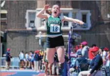  ?? MICHAEL REEVES — FOR DIGITAL FIRST MEDIA ?? Ridley’s Meghan Lynch placed 14th in the Penn Relays triple jump Thursday afternoon at Franklin Field.
