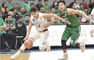  ?? ALVIN S. GO ?? THE ATENEO BLUE EAGLES stayed undefeated in UAAP Season 80 with a gutsy 76-75 win over the De La Salle Green Archers yesterday.