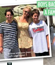  ??  ?? Sean Britney with sons (left) and Jayden