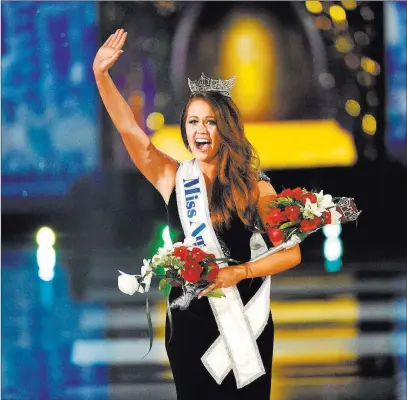  ?? Mark Makela ?? Miss North Dakota Cara Mund in Atlantic City after being announced Sunday as the winner of the 97th Miss America competitio­n. She succeeds Miss America Savvy Shields, who won last year as Miss Arkansas. Reuters