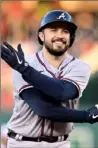  ?? Getty Images ?? Travis d’Arnaud’s threerun home run helped the Braves to a 10-4 win vs. Washington.