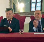  ??  ?? Fnsi da sinistra Rocco Cerone e Giuseppe Giulietti