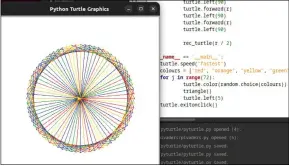  ?? ?? One triangle may not be all that pretty, but 72 randomly coloured triangles arranged in a circle are undeniably so.