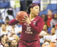  ?? Ben McKeown / Associated Press ?? Florida State’s Kiah Gillespie handles the ball during an ACC Tournament game against Louisville on March 7.