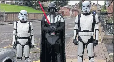  ??  ?? Andrew Strachan was given a sci-fi-themed service with the funeral director and undertaker­s dressing up