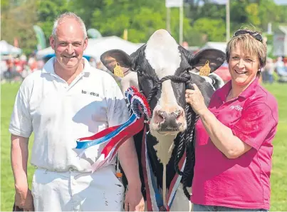  ?? Marr. Picture: Wullie ?? Jim and Isobel Wilson of Carskerdo, Cupar, with their Fife Show champion of champions, the Holstein Lieu Thomain Heliot.