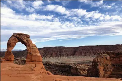  ?? (File Photo/AP/Lindsay Whitehurst) ?? Delicate Arch is seen at Arches National Park on April 25 near Moab, Utah.