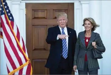  ?? DREW ANGERER/AFP ?? US president-elect Donald Trump announced on Wednesday he intends to nominate Betsy DeVos (pictured), a wealthy Republican campaigner for alternativ­es to public schools, as his education secretary.