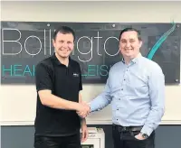  ?? ?? Tom Horsfield, from Bollington Health and Leisure, with Carl Enser, sales Director at Fabric IT