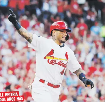  ?? Archivo ?? Yadier Molina se estrenó en las Grandes Ligas con los Cardenales de San Luis en el 2004. Ha jugado para ellos durante sus 16 años de carrera en las Grandes Ligas.